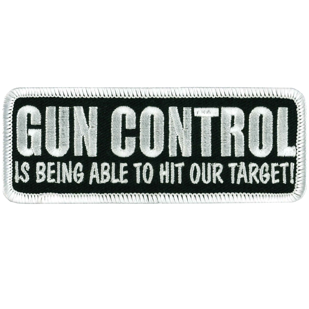PPL9245 4 x 2 in. Gun Control Target Patch - Black & White