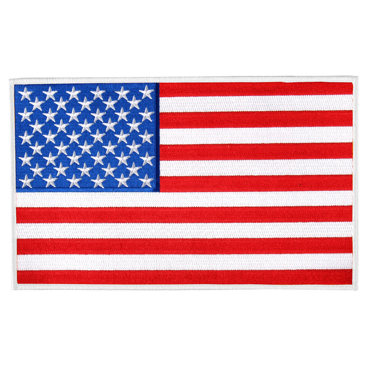 PPA6151 American Flag Patch - White Border - 3 x 2 in. - Heat-Sealed Backing