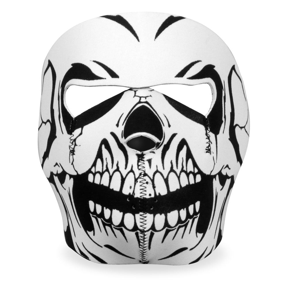 FMA1012 Skull Neoprene Face Mask - Black & White - One Size Fits Most