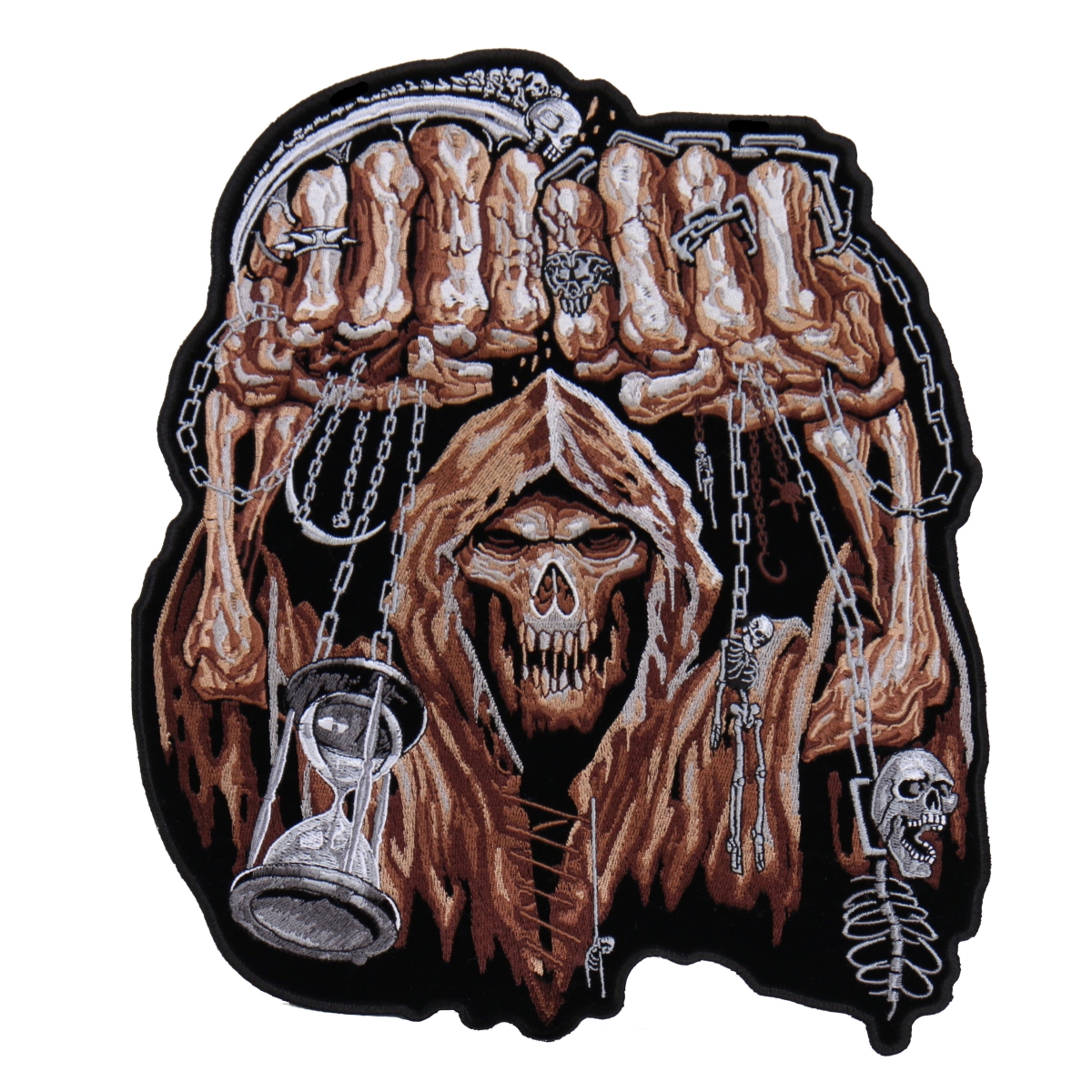 PPA7549 10 x 12 in. Huge Fist Skull Patch - Multi Color