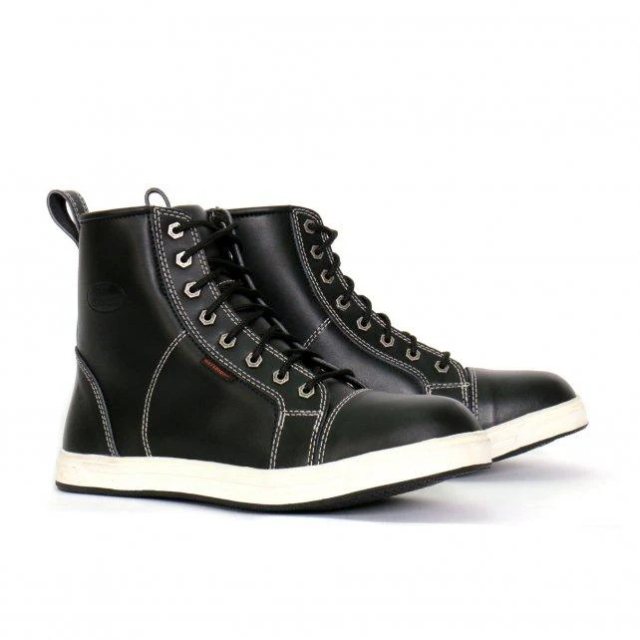 BTM1014 6 in. Men Leather Riding Sneaker - Black & White