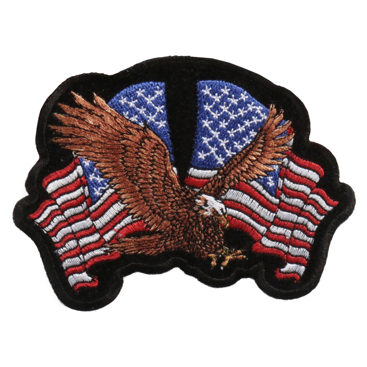 Picture of Hot Leathers PPA1580 4 x 3 in. Eagle 2 Flags Patch - Multi Color