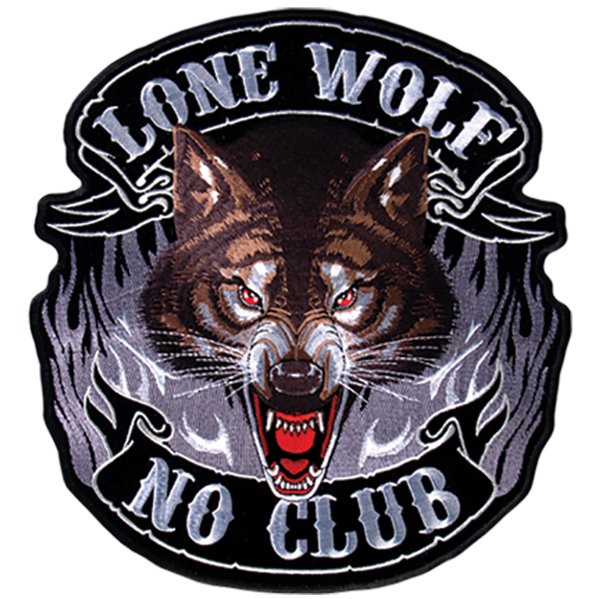 Picture of Hot Leathers PPA3850 5 x 5 in. Lone Wolf&#44; No Club Patch - Multi Color