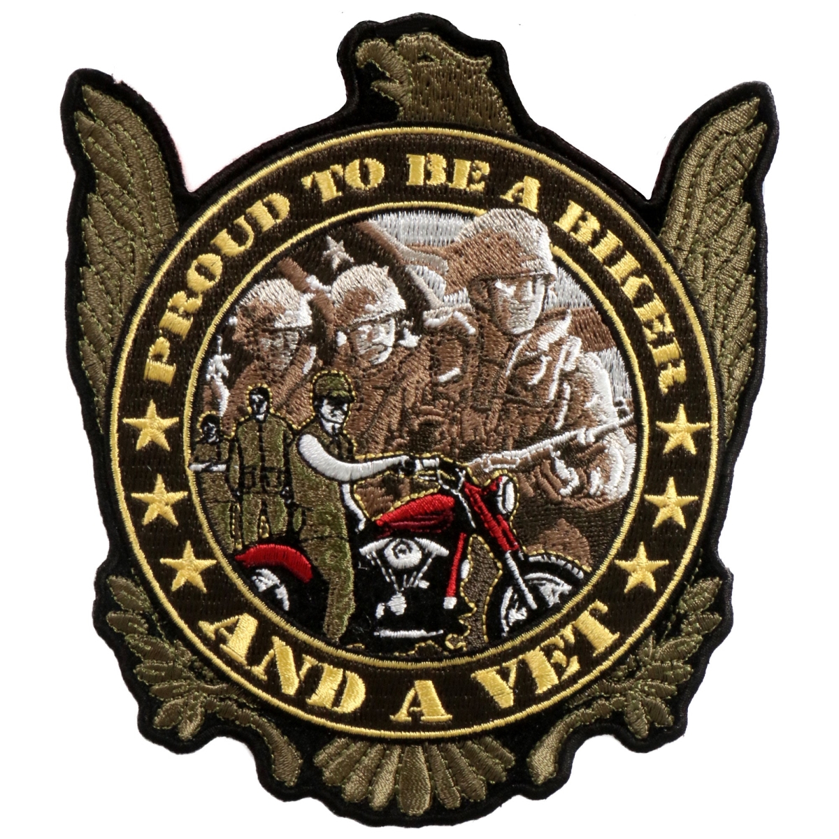 PPA5500 5 x 6 in. Proud To Be A Biker & A Vet Patch - Multi Color
