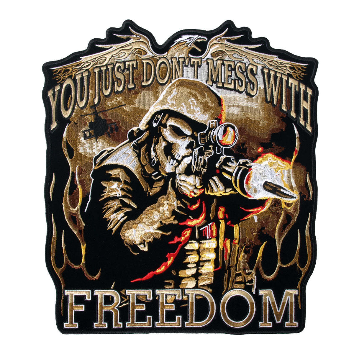 PPA6367 10 x 11 in. Skull Soldier Patch - Multi Color