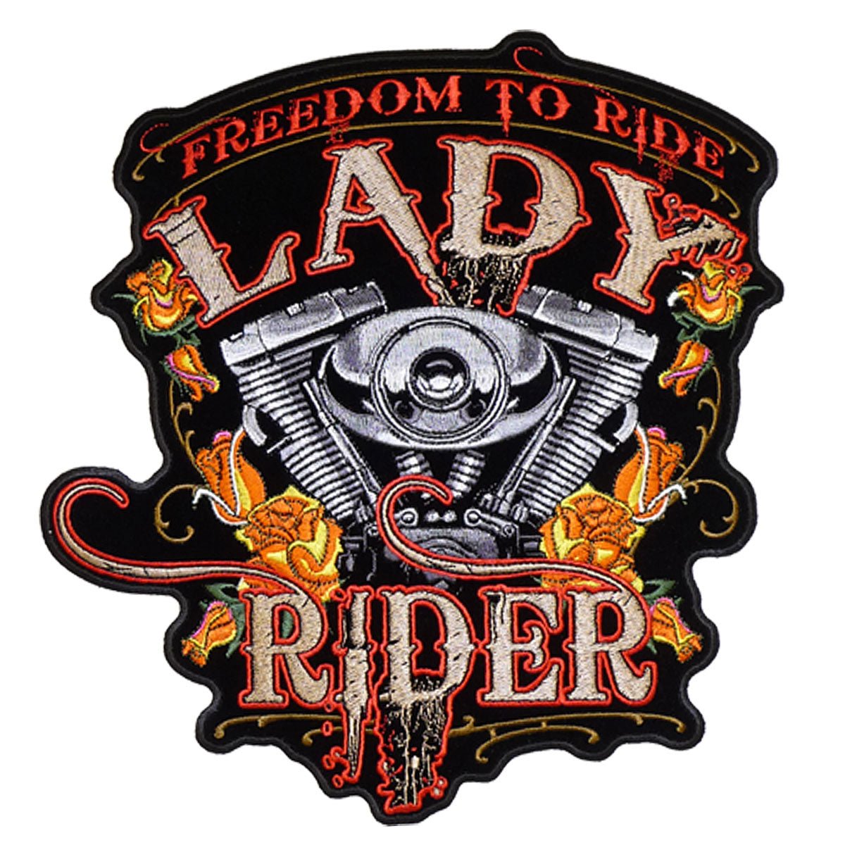 Picture of Hot Leathers PPA4007 9 x 10 in. Freedom to Ride Lady Rider Patch - Multi Color
