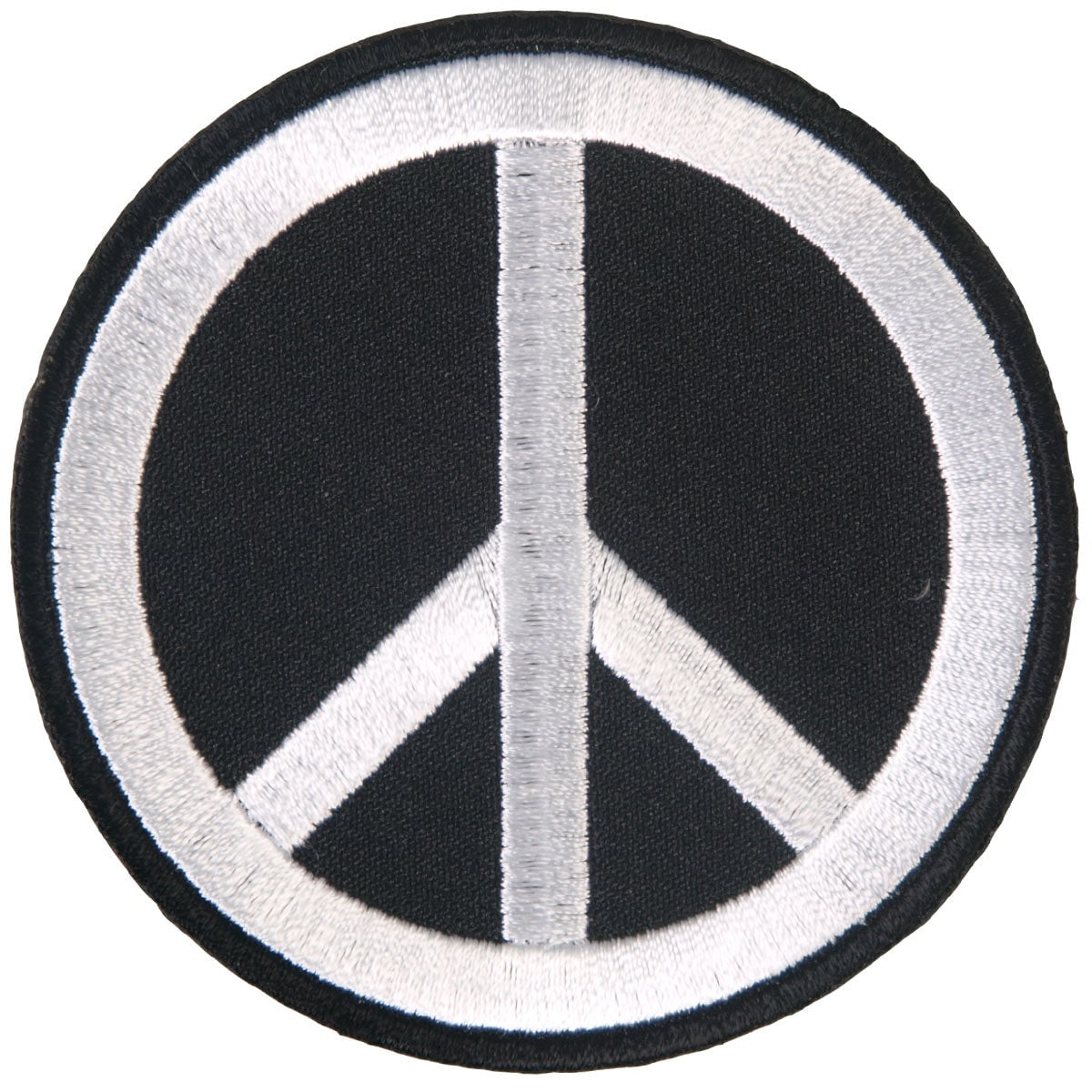 PPL9330 3 x 3 in. Peace Sign Embroidered Patch - Black & White
