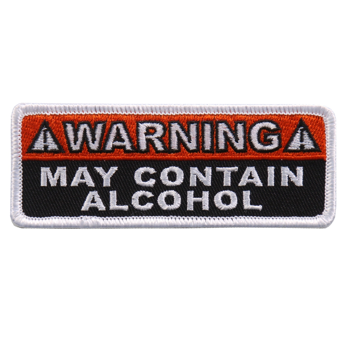 PPL9597 4 x 1 in. Warning May Contain Alcohol Patch - Multi Color