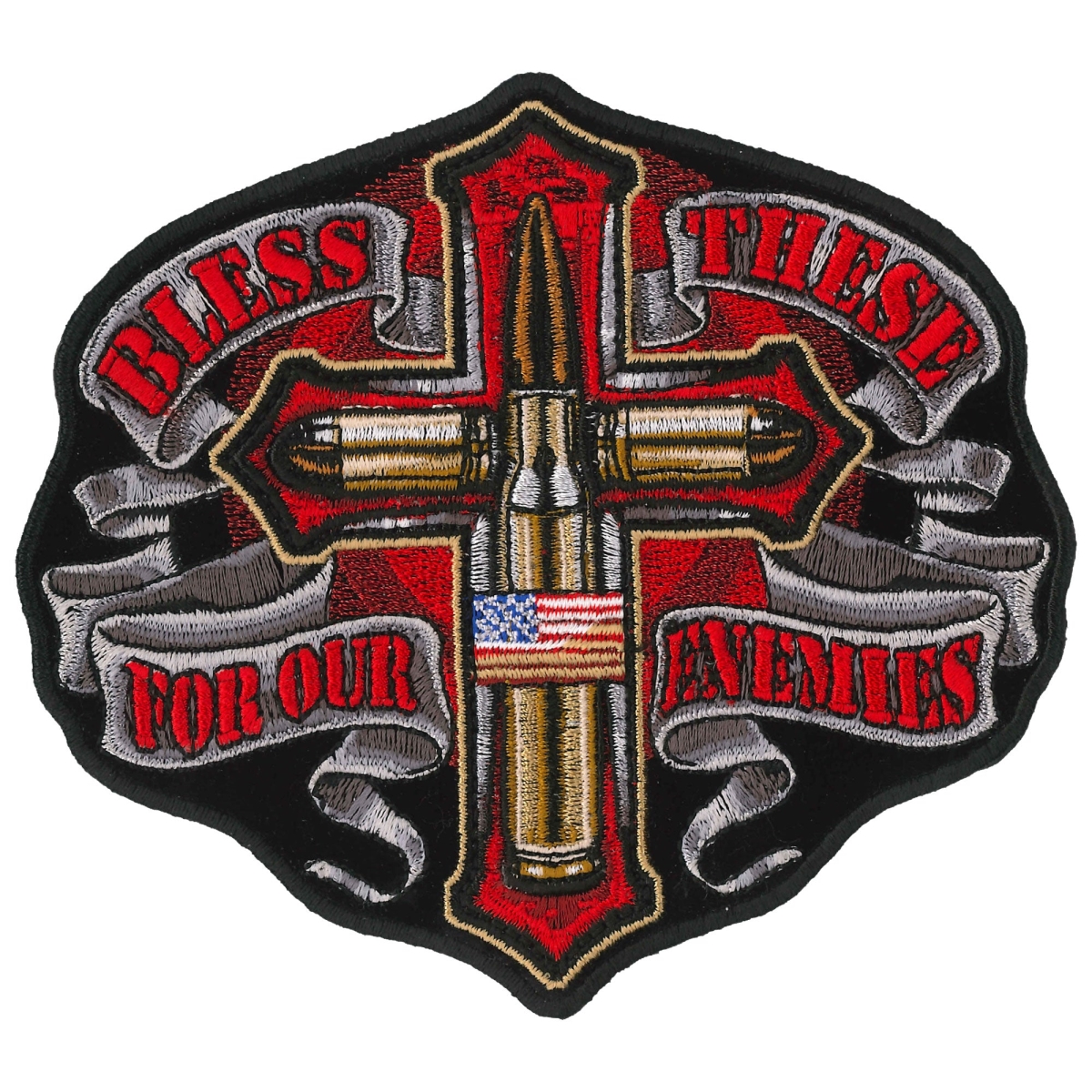PPQ1045 4.25 x 5 in. Bless These for Our Enemies Patch - Multi Color