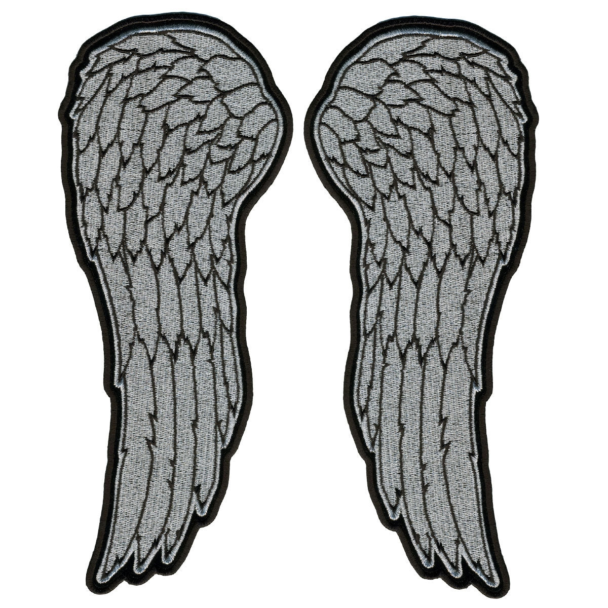 PPS1041 4 x 10 in. Metallic Silver Angel Wings Patch - Multi Color