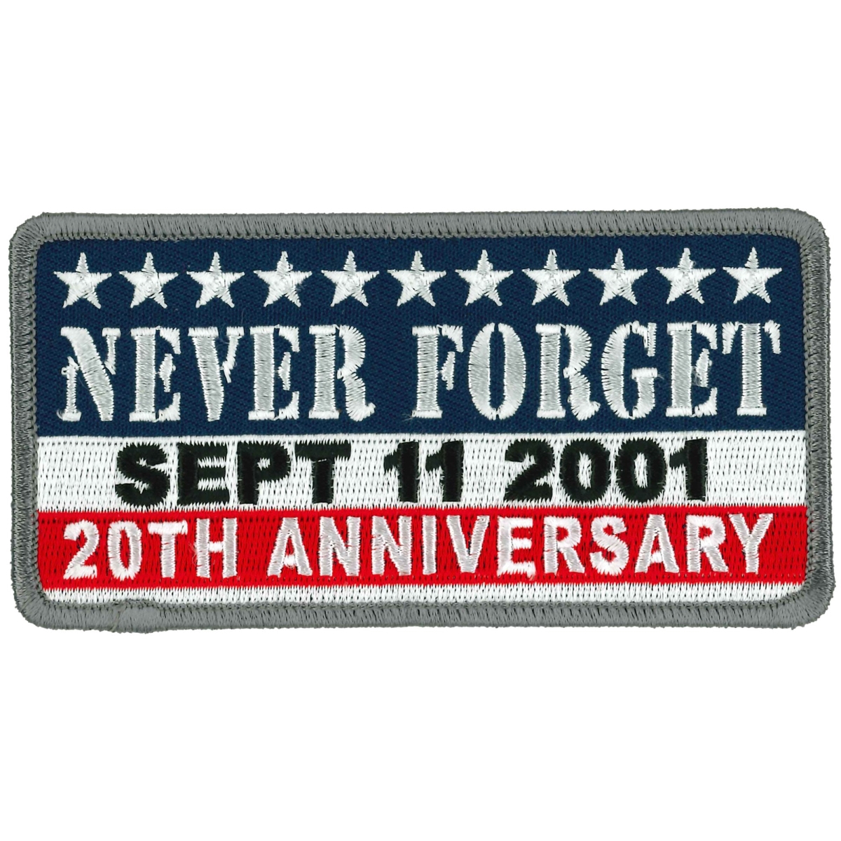 PPL9880 4.5 x 2.25 in. 9-11 Never Forget Patch - Multi Color