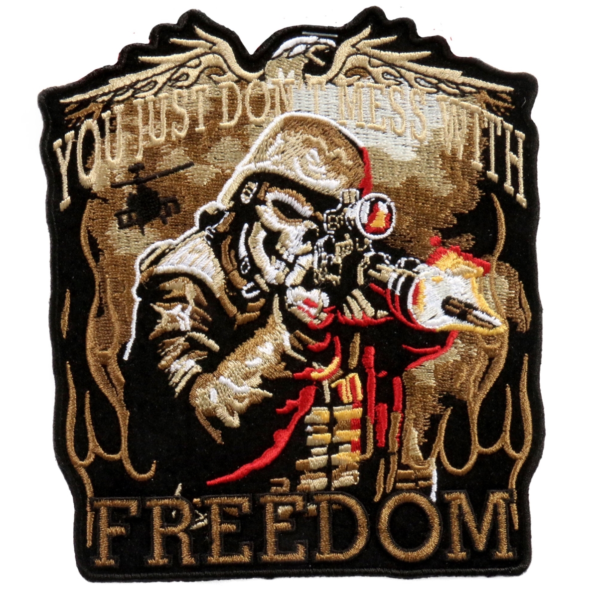 PPA6365 5 x 6 in. Skull Soldier Patch - Multi Color