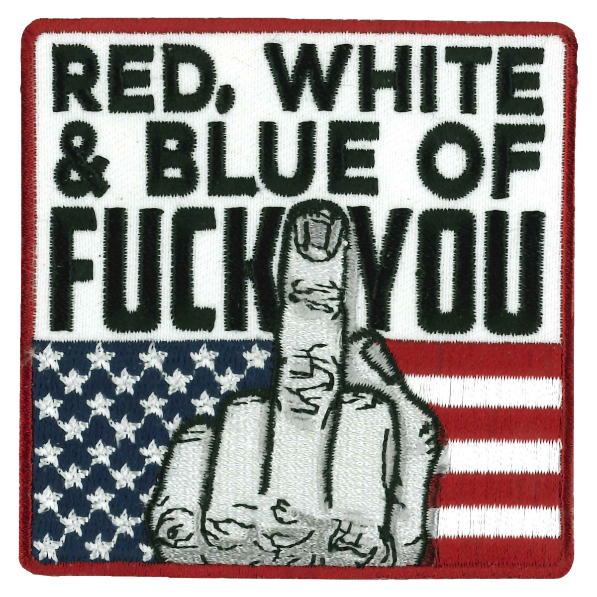 PPL9998 3 x 3 in. Leather Patch - Red, White & Blue