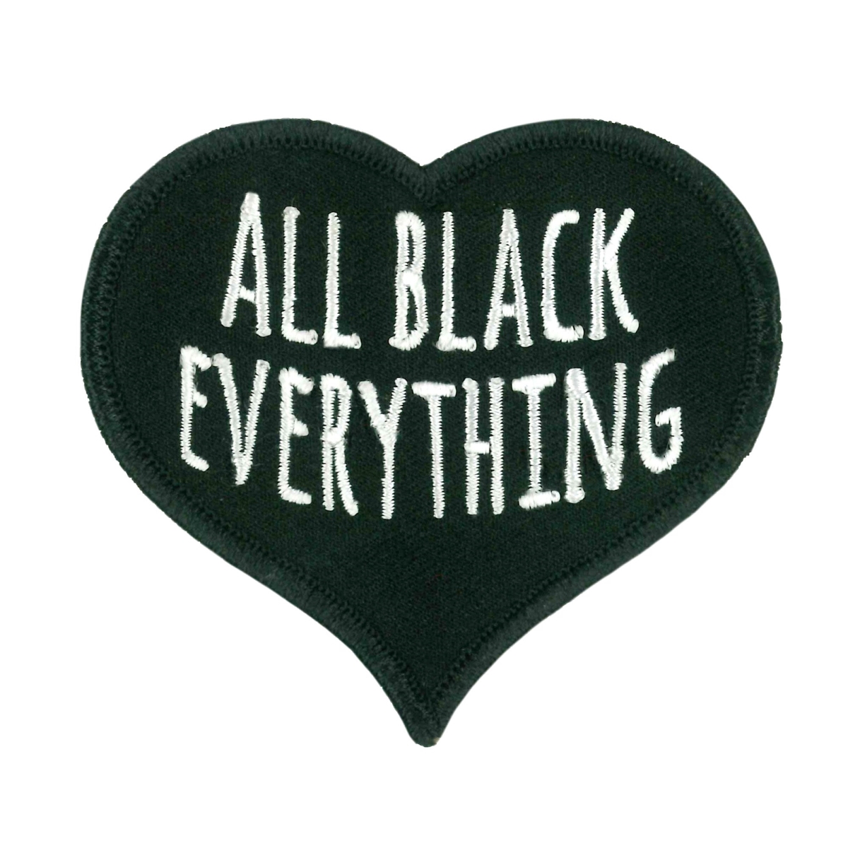 PPW1154 3 x 2.6 in. All Black Everything Heart Embroidered Patch - Multi Color