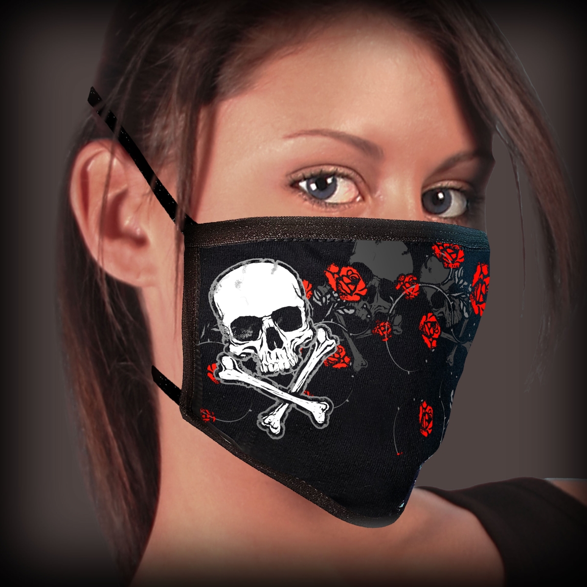 FMD1020 Red Roses Face Mask - Multi Color - One Size Fits Most