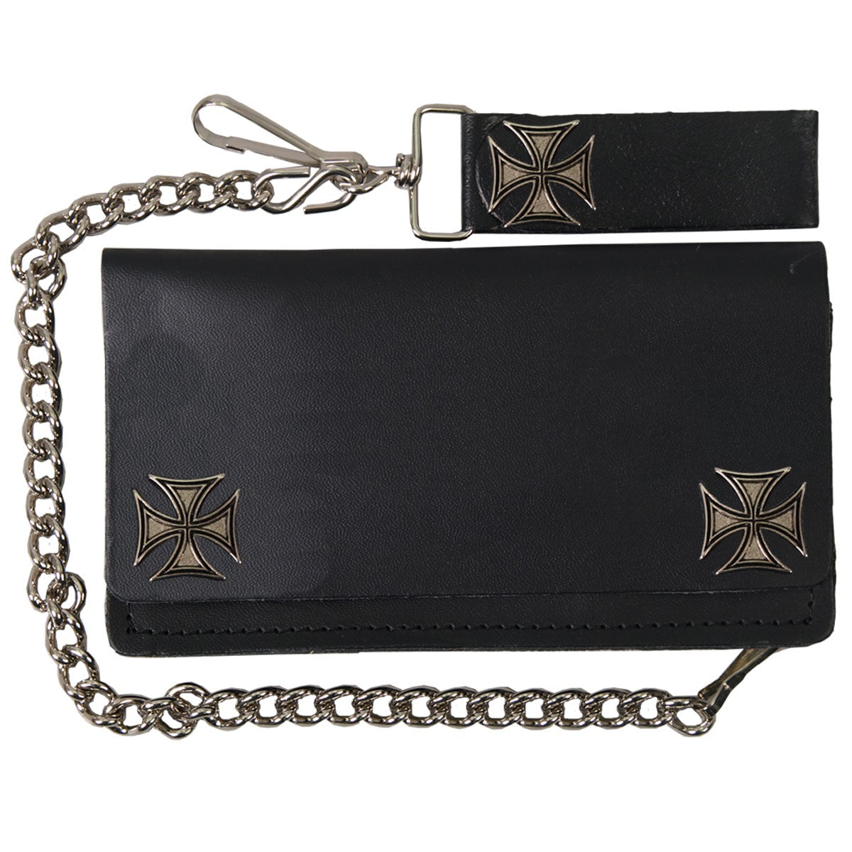 WLA2011 6 in. Bi-Fold Iron Cross Wallet - Black