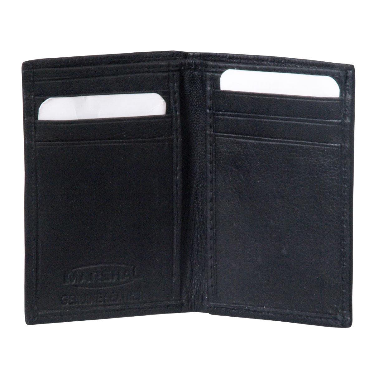 WLD1015 Leather ID Wallet - Black - Small