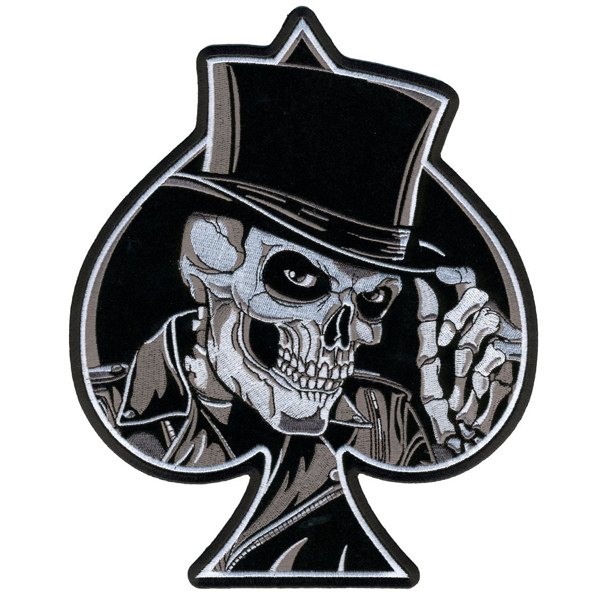 PPV1024 4 x 5 in. Top Hat Skull Hook & Loop Patch - Multi Color