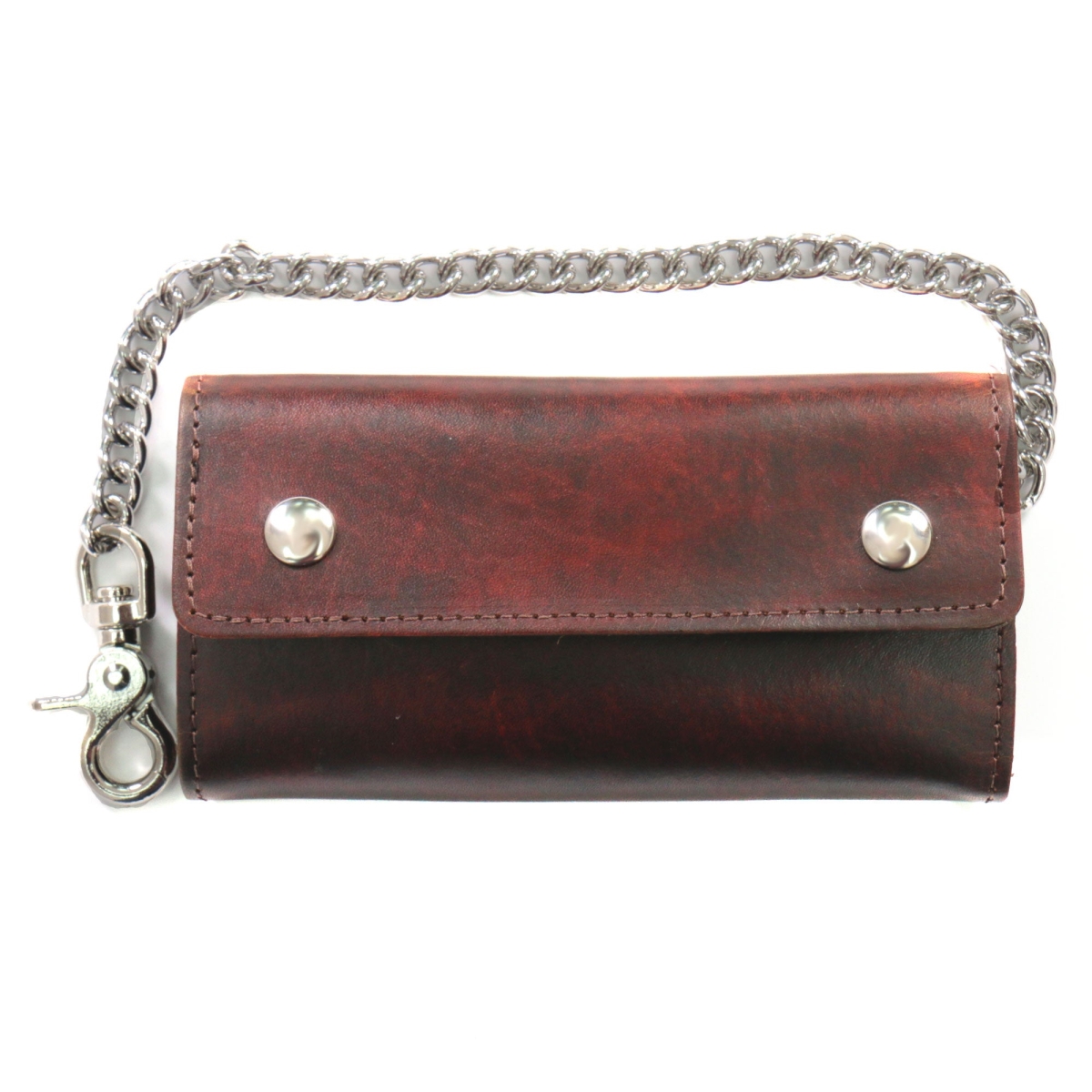 WLC2015 7 in. Trifold Wallet with Chain - Antique Brown
