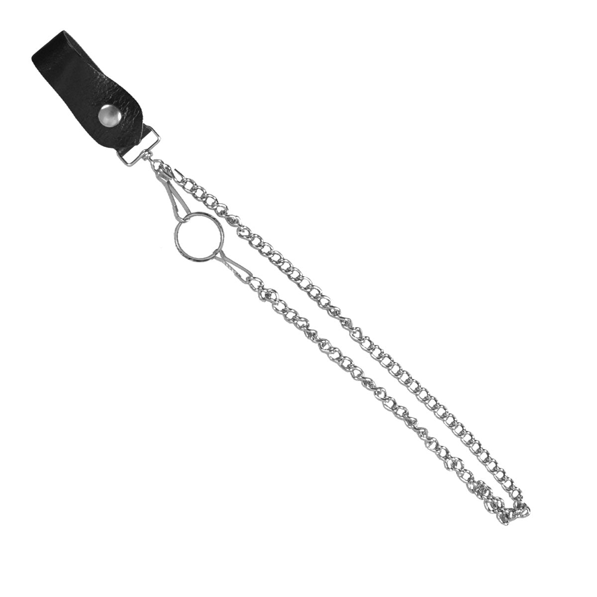 CWA1004 24 in. Wallet Chain with Leather Loop - Silver