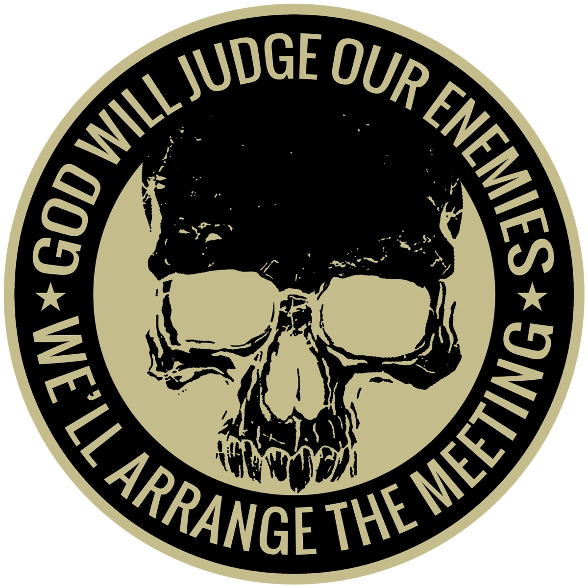 PPQ1457 9 x 9 in. God Will Judge Patch - Multi Color