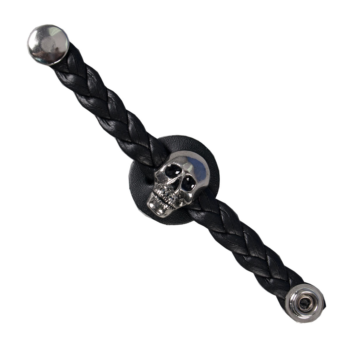 VXL1009 4 in. Braided Skull Vest Extender - Black