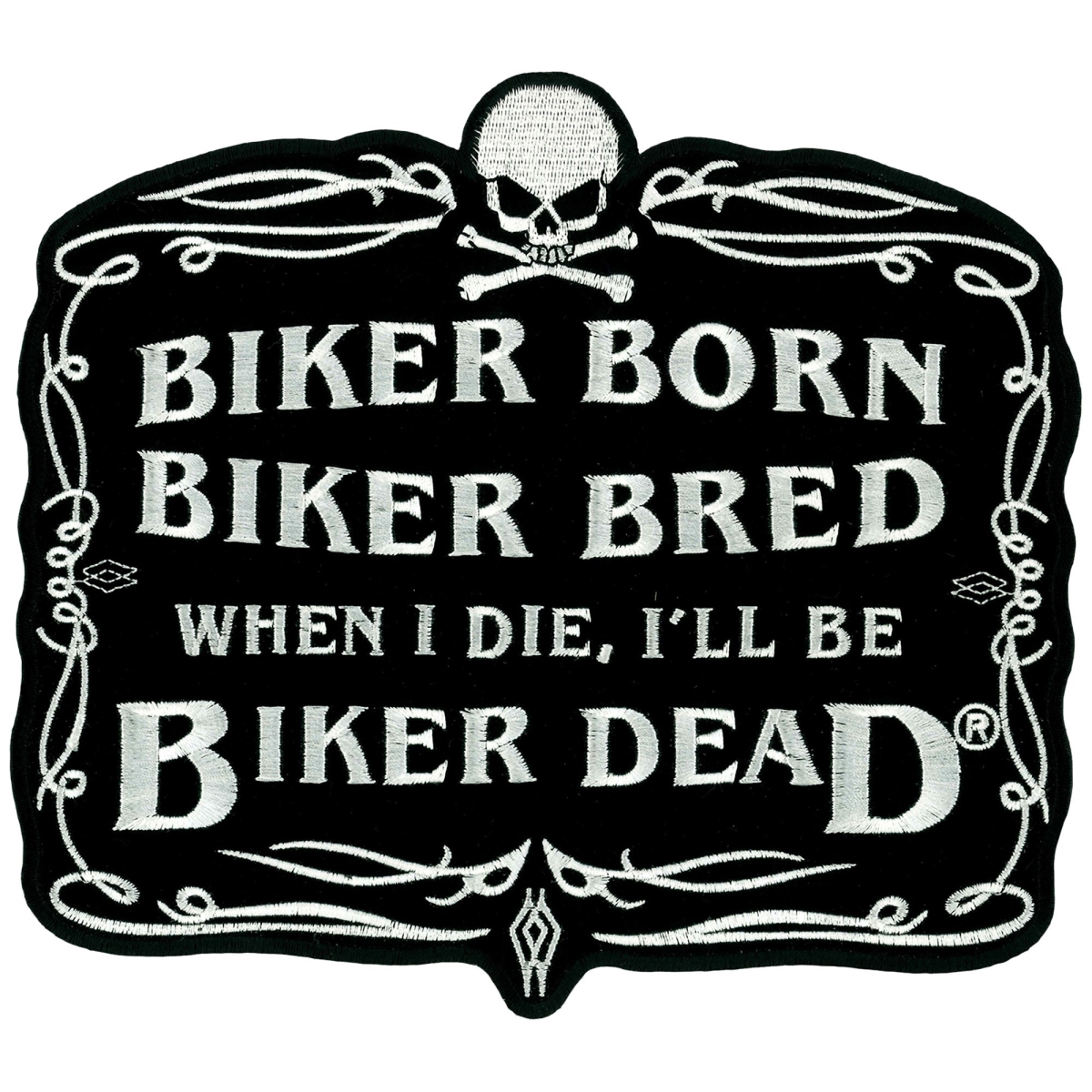 Picture of Hot Leathers PPA2072 4 x 3 in. Biker Born Patch - Black & White