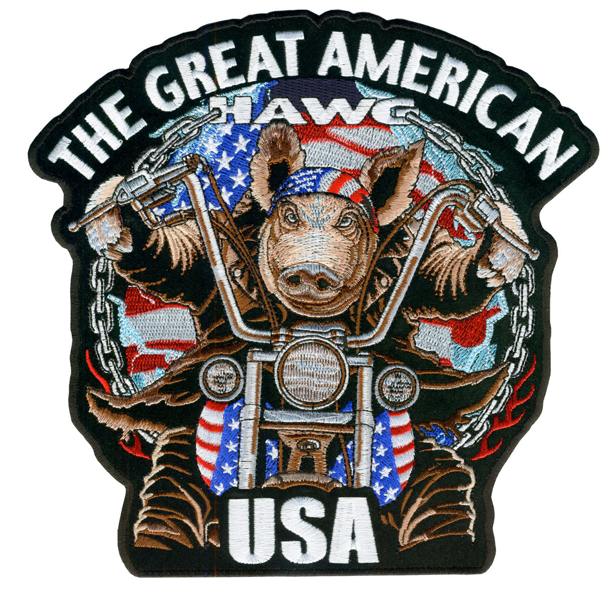 Picture of Hot Leathers PPA2950 4 x 4 in. Great American Hawg Patch - Multi Color