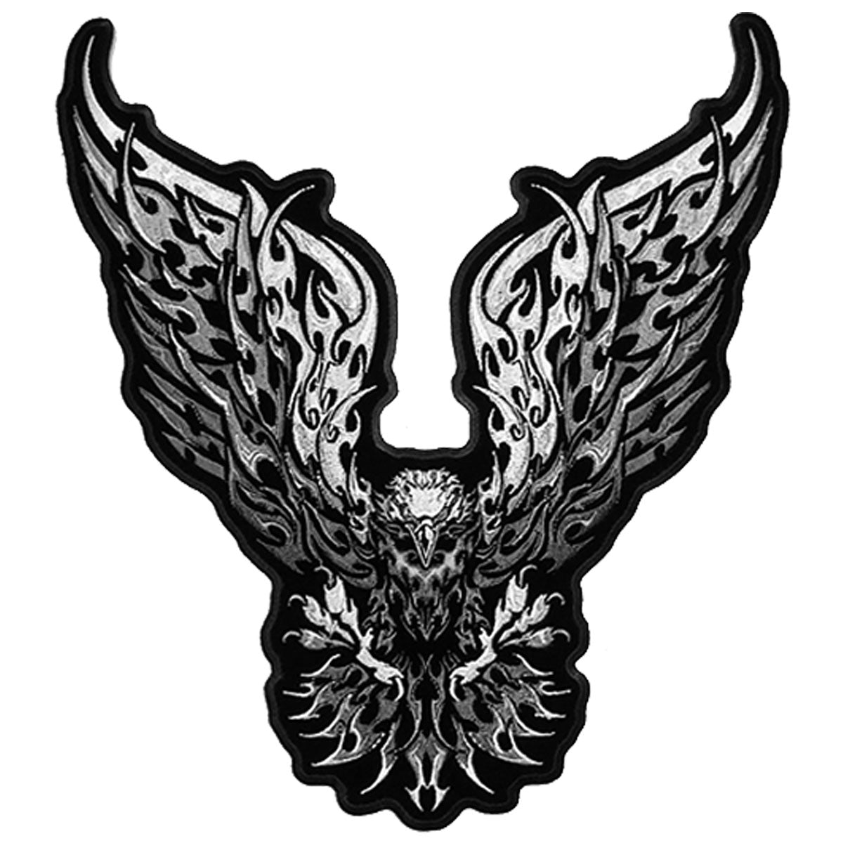 PPA5177 11 x 12 in. Tribal Eagle Patch - Black & White