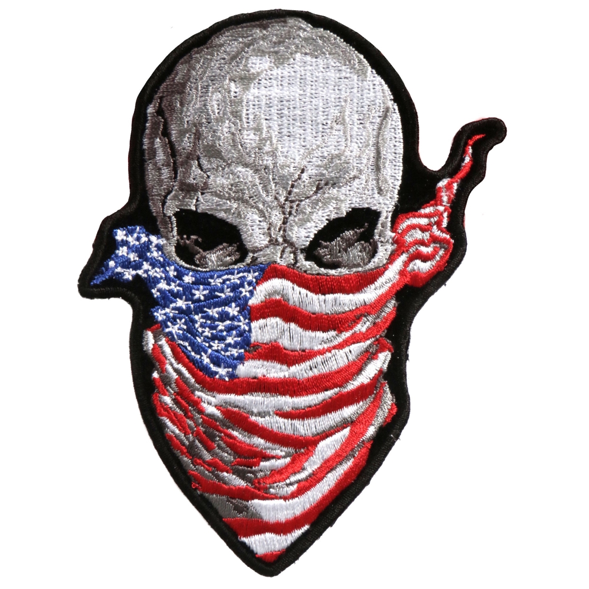 PPA9583 America & Rising Skull Patch - Multi Color - 4 x 3 in. - Iron-On/Sew-On