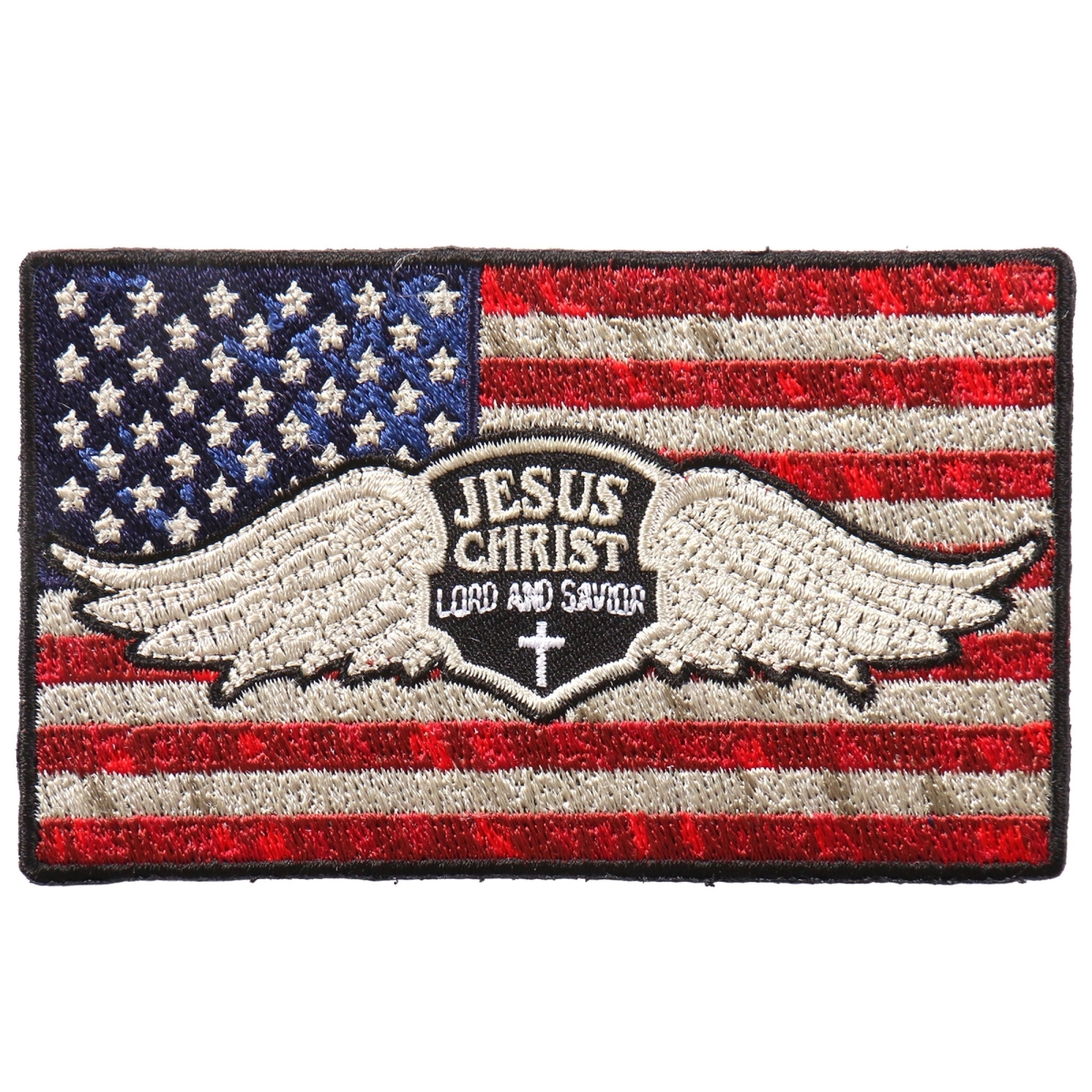 PPA9913 4 x 2 in. Jesus Christ Flag Patch - Multi Color