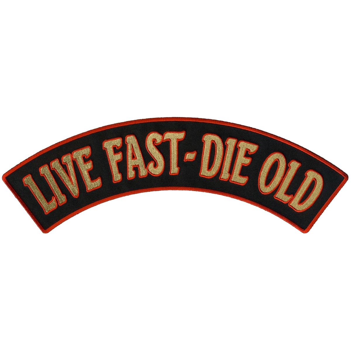 PPM4197 12 x 3 in. Live Fast Die Old Top Rocker Patch - Multi Color