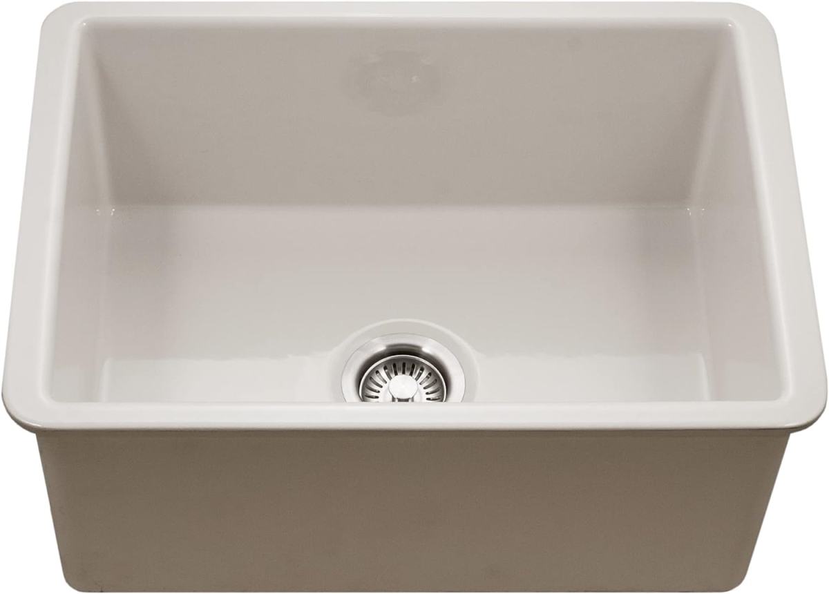 Picture of Houzer PTU-2800 BQ 26 in. Platus Series Fireclay Undermount Single Bowl Kitchen Sink, Biscuit