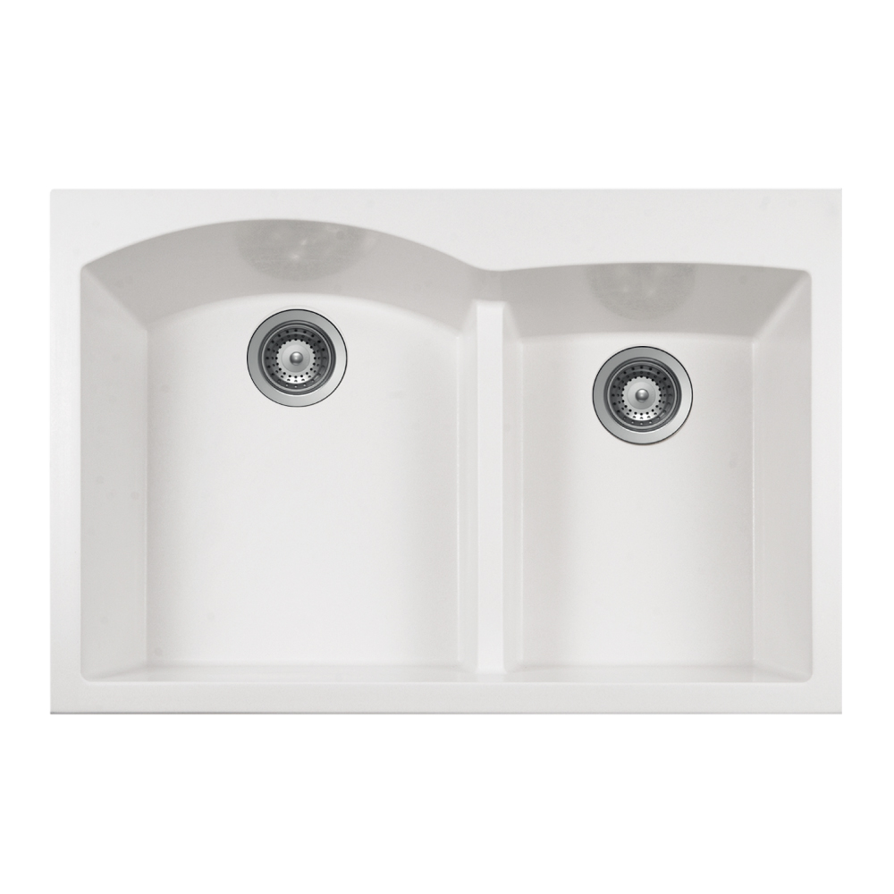 Picture of Houzer P-175 CLOUD Topmount Double Bowl Granite Kitchen Sink, Cloud