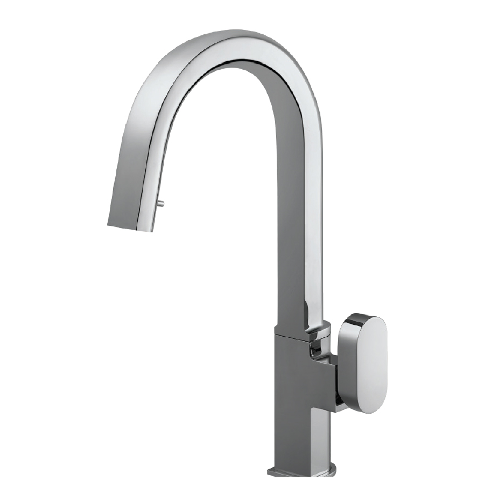 15.75 in. Azura Series Polished Chrome Single Handle Hidden Pull-Down Kitchen Faucet, Polished Chrome -  FinalCut, FI4415338