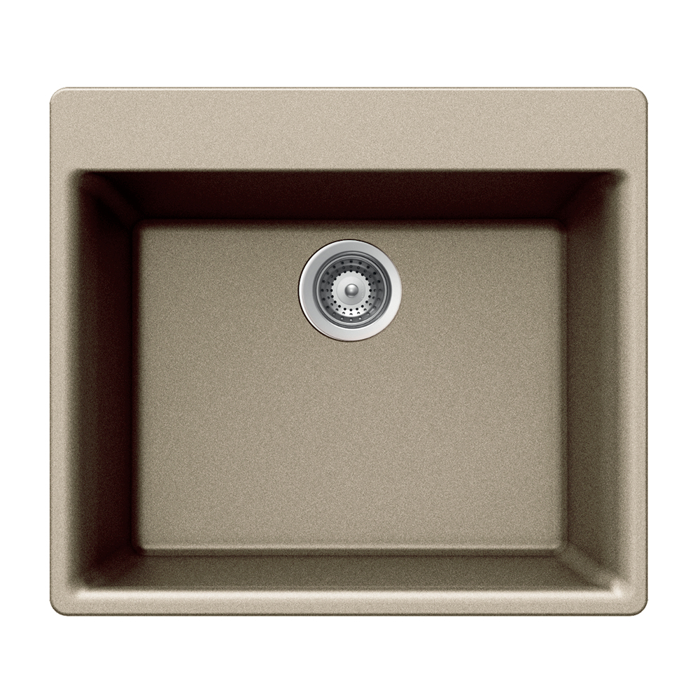 Picture of Houzer G-100 TAUPE 24 in. Quartztone Taupe Granite Composite Drop-in Topmount Single Bowl Kitchen Sink