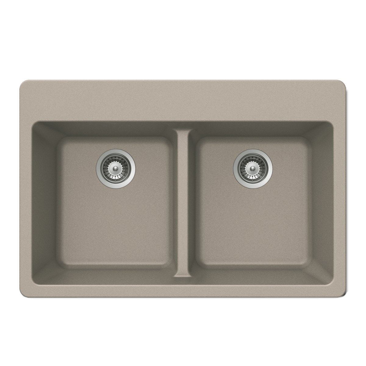 Picture of Houzer M-200 TAUPE 33 in. Quartztone Taupe Granite Composite Drop-in Topmount 50-50 Double Bowl Kitchen Sink