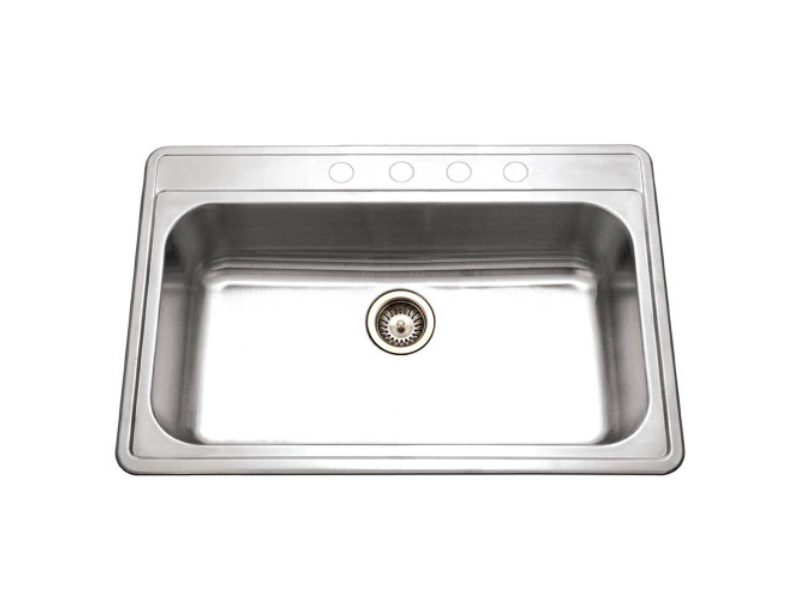 Picture of Houzer PGS-3122-4-20 33 in. Premier Drop-in Top Mount 4-hole Single Bowl Kitchen Sink&#44; Stainless Steel - Pack of 20