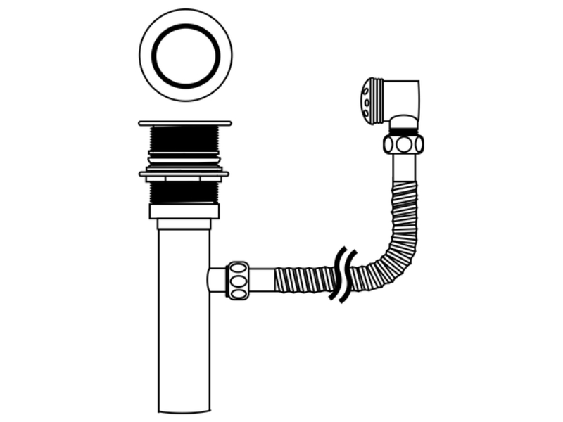 Picture of Houzer OD-10 6 in. Lavatory Drain with Overflow Assembly - Stainless Steel