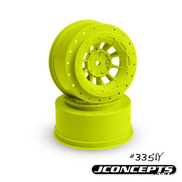 Picture of J Concepts JCO3351Y Hazard - Slash Rear&#44; Slash F&R Wheel - Yellow - 4 x 4 - 2 Piece