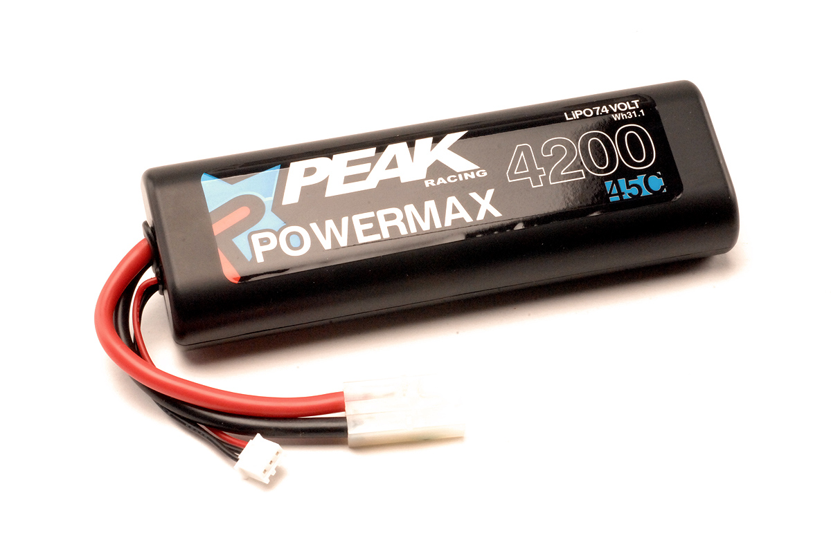 Picture of Peak Racing PEK00568 Power Max Sport 4200 LiPo Battery - 7.4 V T Plug 45C