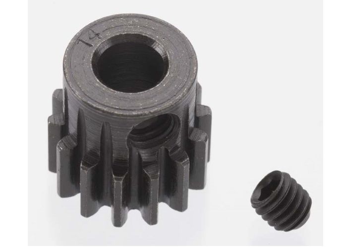 Extra Hard 14 Tooth Blackened Steel 32 Pitch Pinion - 5 mm