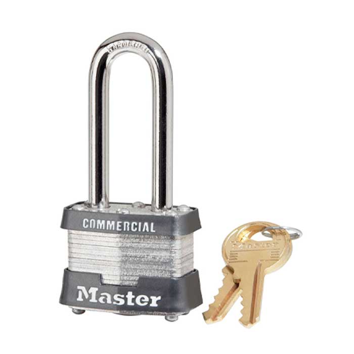 3LHWHITE 3LH Non-Rekeyable Laminated Steel Padlock - Keyed Different - White
