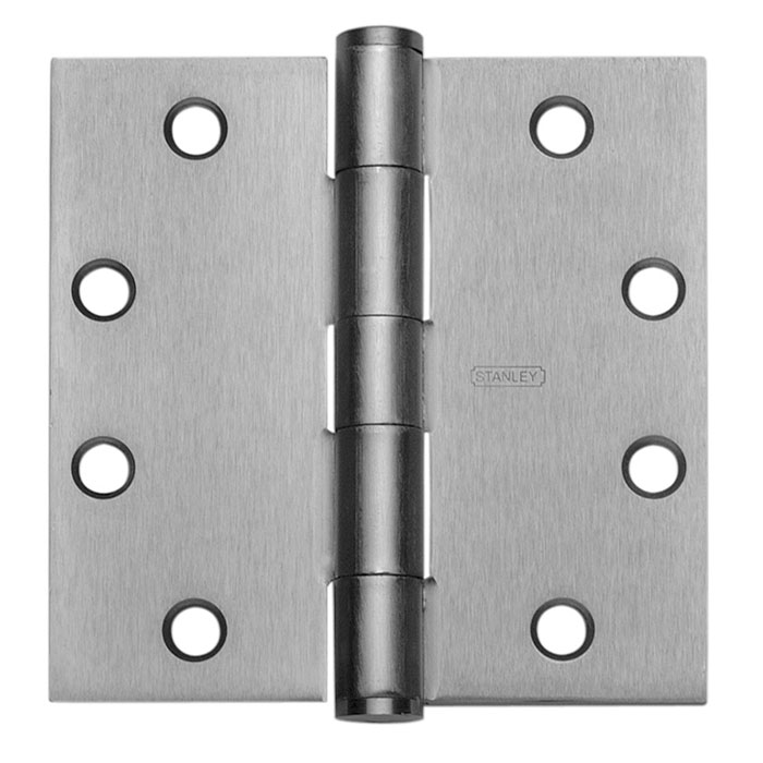 F179-4.5X4.5-26D Five-Knuckle Standard Full Mortise Hinge, 626-US26D Satin Chrome - 4.5 x 4.5 in.