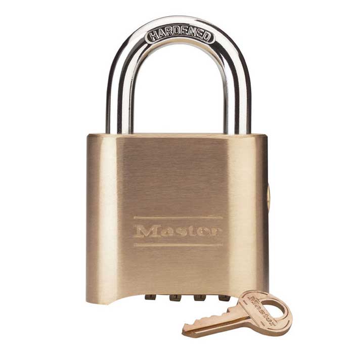 176 P585 Resettable Combination Brass Padlock with Key Override
