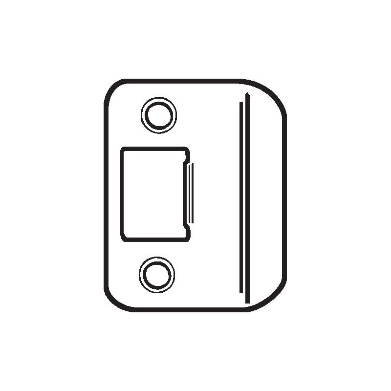Don Jo Manufacturing ST-214-630-RC 2.25 x 1.25 in. Replacement Strike Plate - Radius Corners - Satin Stainless Steel