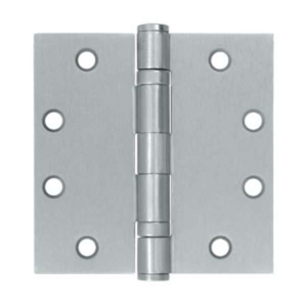 COM4545BB-26D 4.5 x 4.5 in. Square Corner Ball Bearing Commercial Steel Hinge - Satin Chrome