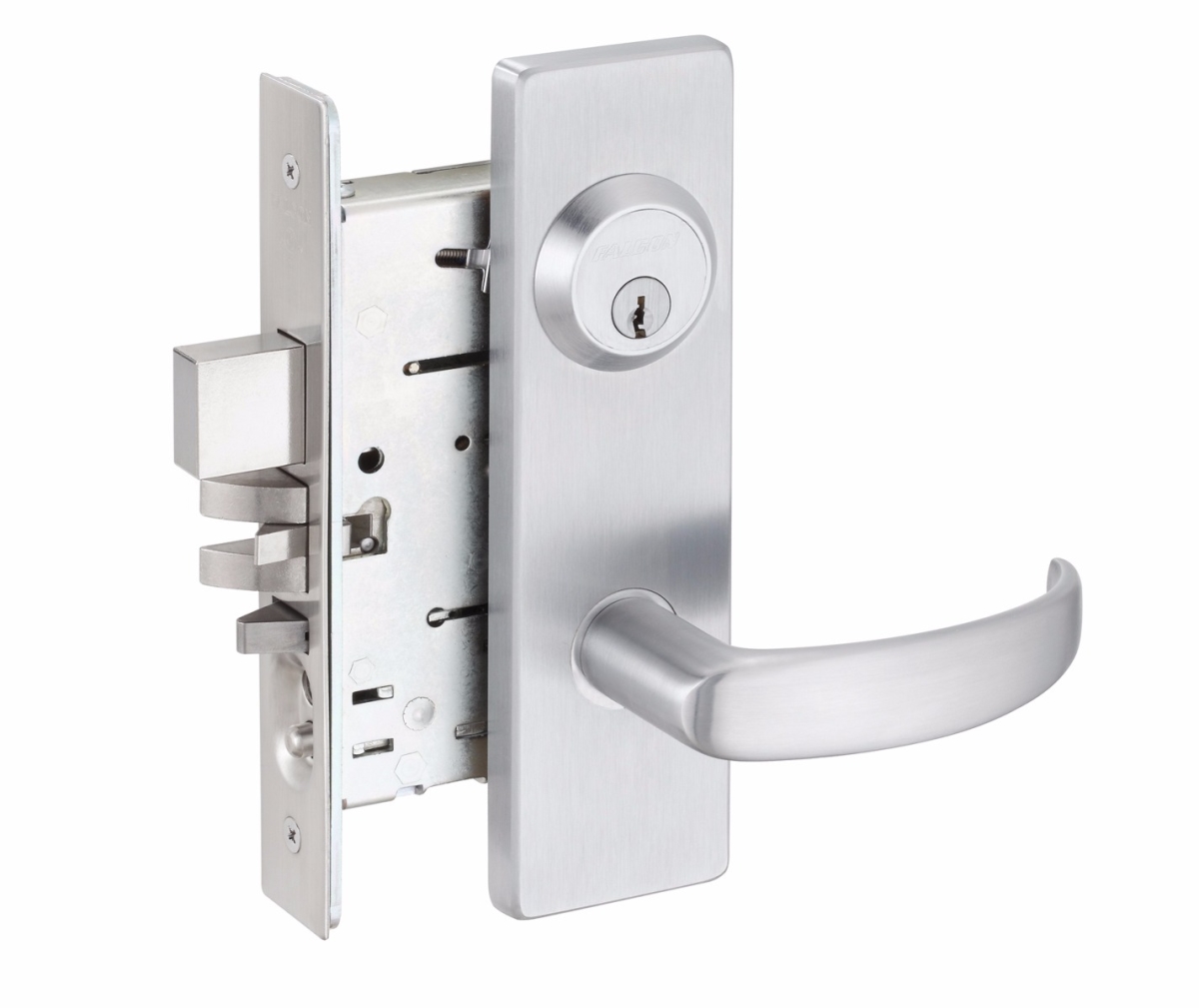 MA571B-DN-626 MA Series Dormitory or Exit Dane Lever Mortise Lock with 4.875 in. ANSI Strike, 626-US26D Satin Chrome