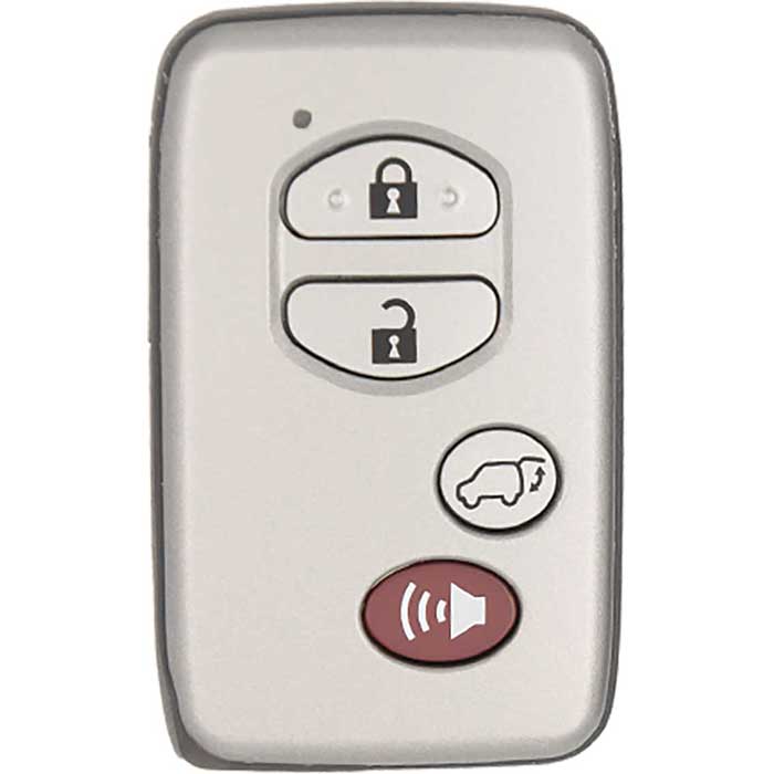 934-TL-SHELL 4 Button Replacement Remote Shell for 2008-2013 Toyota Highlander - Silver