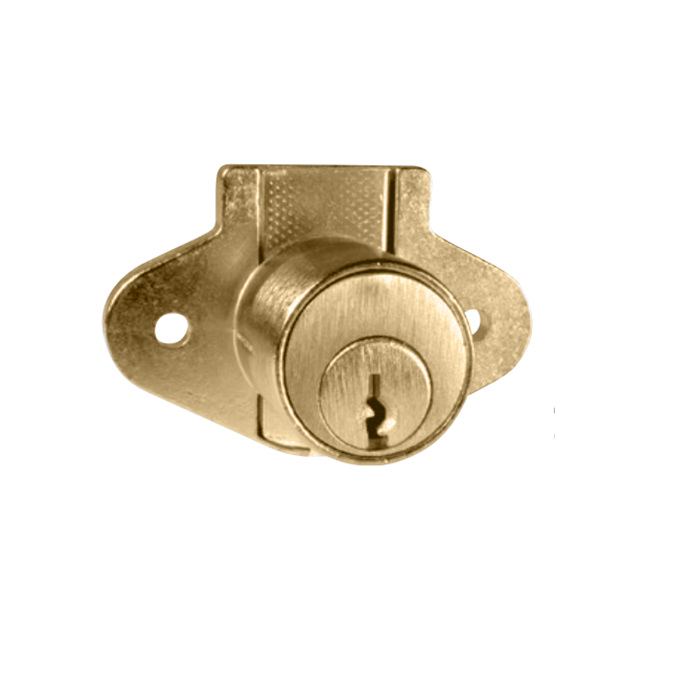 C8163-4-KA101 0.93 in. Pin Tumbler Surface-Mount Drawer Lock - Deadbolt Type - Keyed Alike 101 - Satin Brass